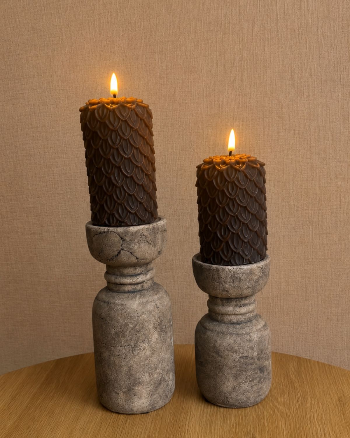 Kandelaarset Stone – 2-delig Chestnut